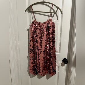 Women's A New Day Sleeveless Paillette Mini Party Shift Dress Lined Pink M - NWT